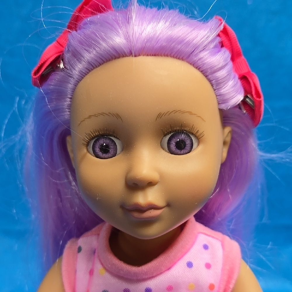 Glitter Girl With Violet Hair And Eyes